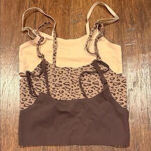 New! 3 Set Small Leopard Print and Brown Women's Bralette Set
